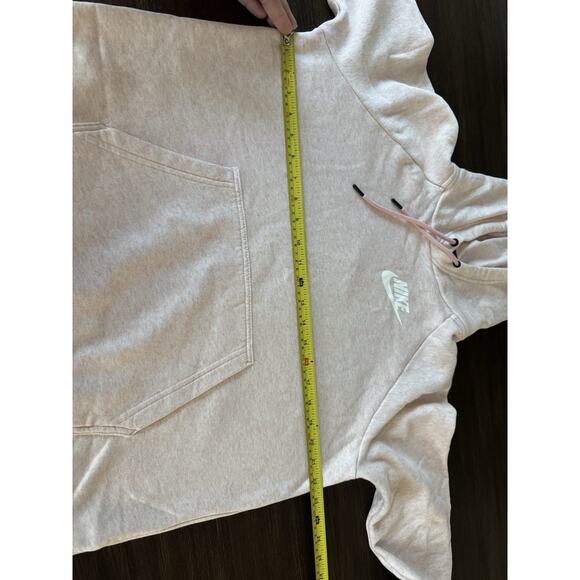 Nike Rally Pullover Sweatshirt Womens Large Heathered Pink Logo Funnel Neck - Picture 6 of 8